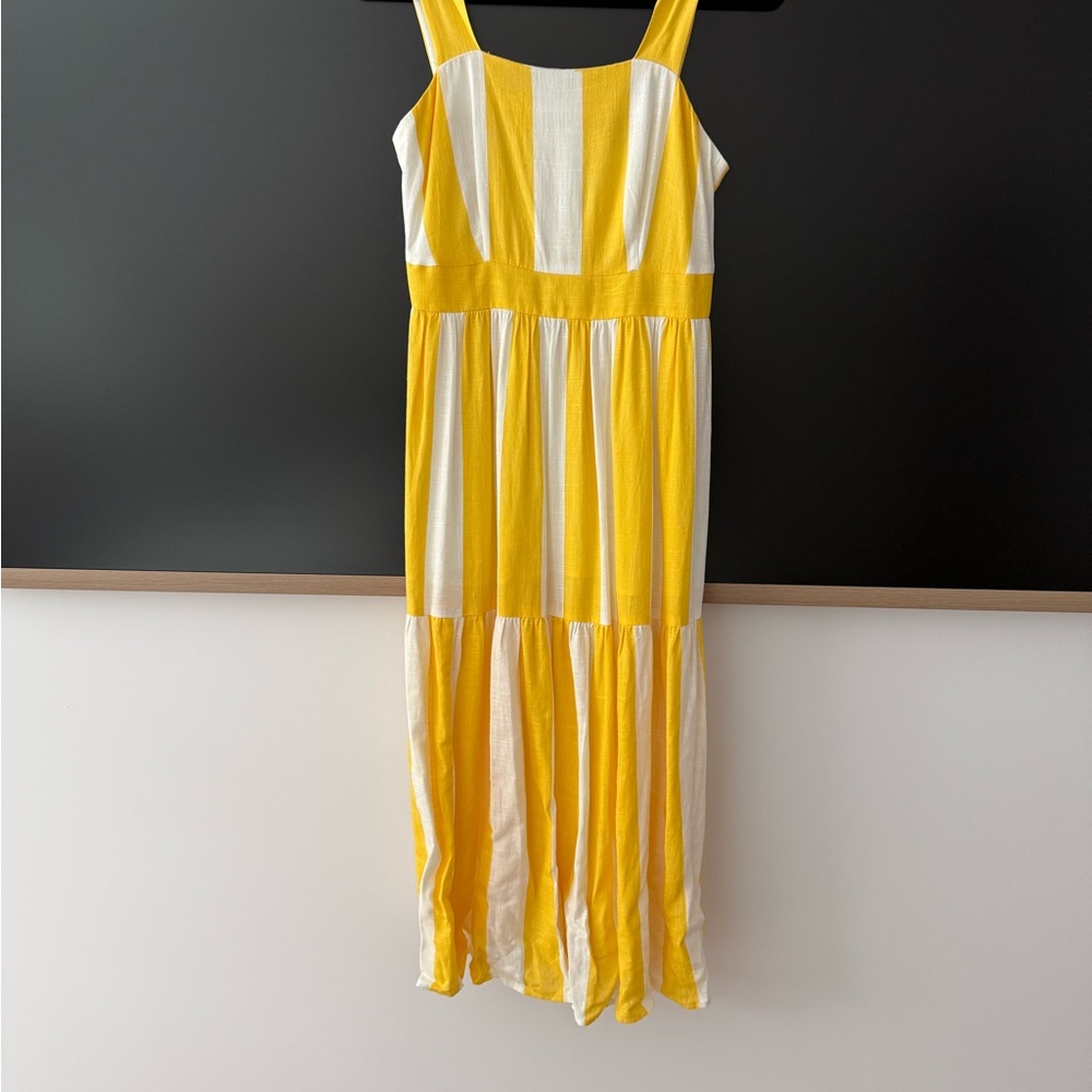 Ann Taylor Yellow and White Maxi Dress